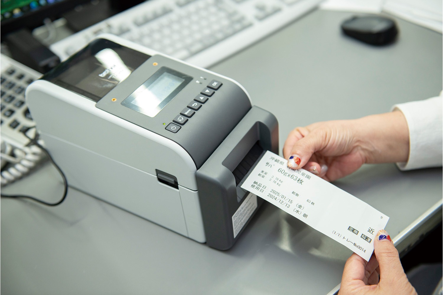 キッチンプリンターから生産指示カードを出力